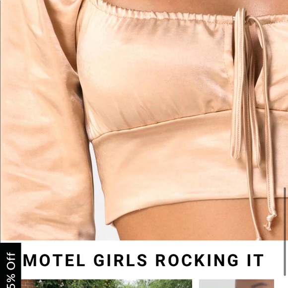 Motel Rocks ~ Satin Shirt Champagme Gold🥂 - Picture 2 of 4